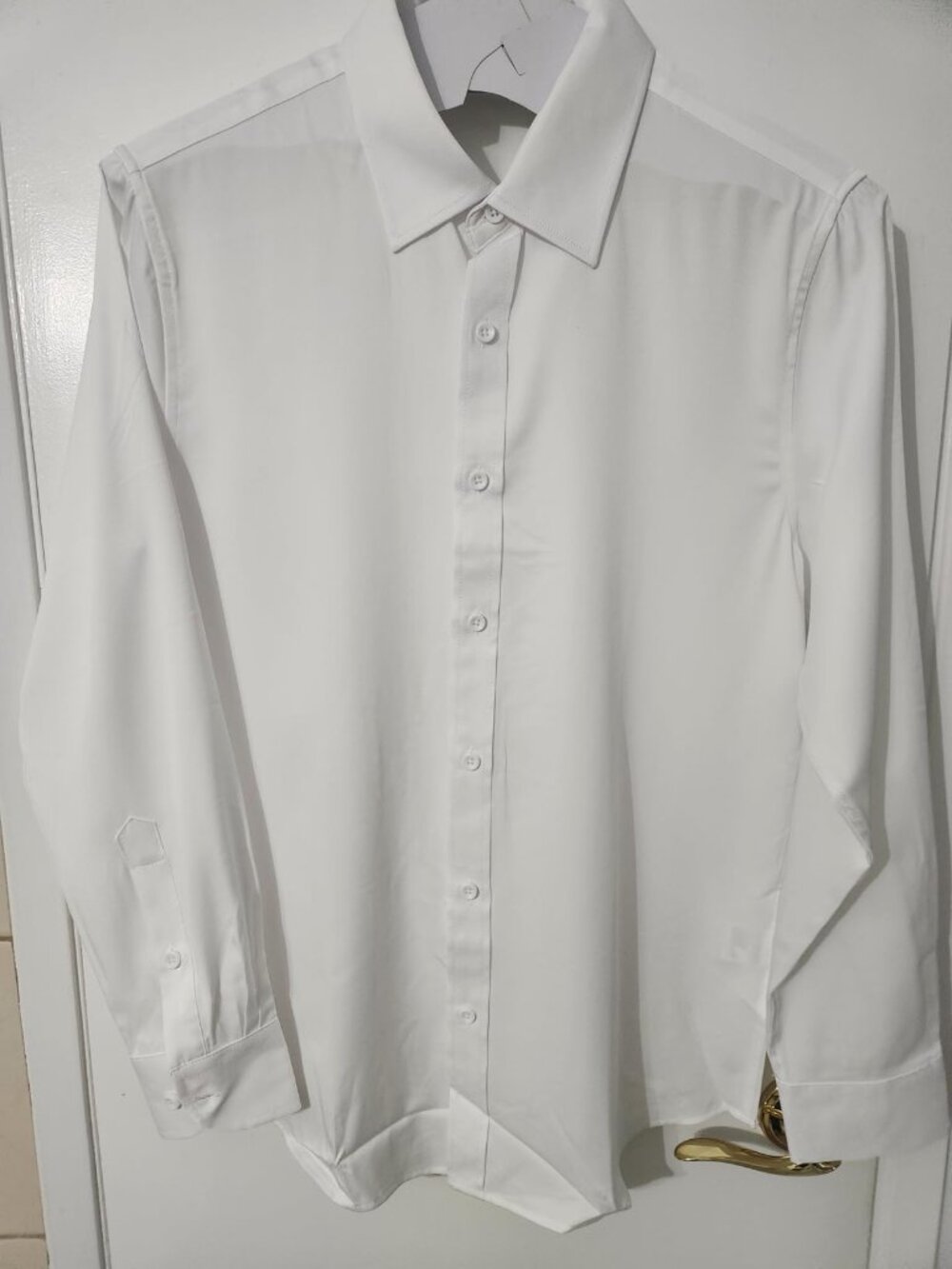 Men's White Button Down Dress Shirt